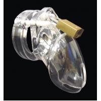 CB-6000s Male Chastity Device 2.5 inches Cage and Lock Set Clear