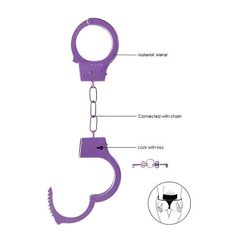 Ouch Beginners Handcuffs - Metal Purple