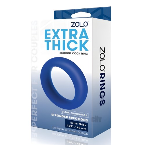 Zolo Extra Thick Silicone Cock Ring - Blue