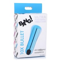 10x Rechargeable Vibrating Bullet - Blue