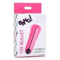10x Rechargeable Vibrating Metallic Bullet - Pink
