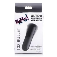 10x Rechargeable Vibrating Bullet - Black