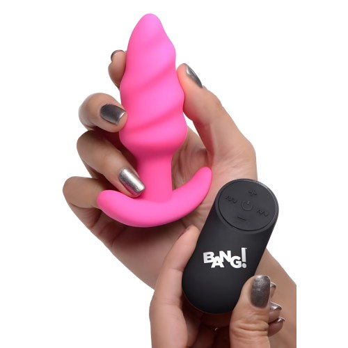 Remote Control Silicone Swirl Butt Plug - Pink