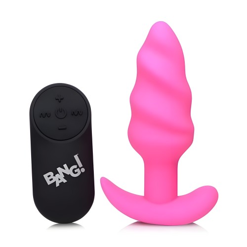 Remote Control Silicone Swirl Butt Plug - Pink