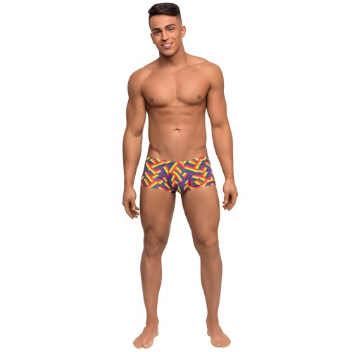 Pride Fest Contoured Pouch Mini Shorts Rainbow XL