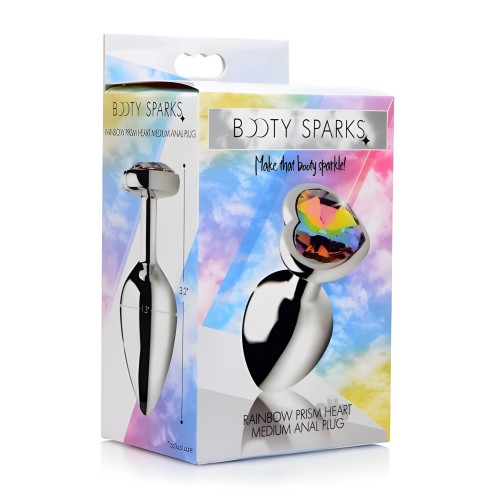 Bootysparks Rainbow Prism Heart Anal Plug - Medium