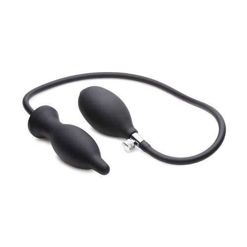 Dark Inflator Silicone Inflatable Anal Plug Black