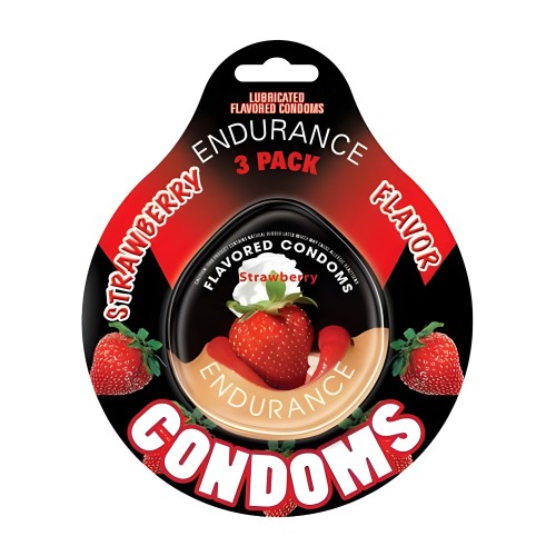 Condones Lubricados Saborizados - Fresa