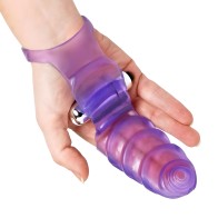 Guante Vibrador Doble Dedo G-Spot Púrpura
