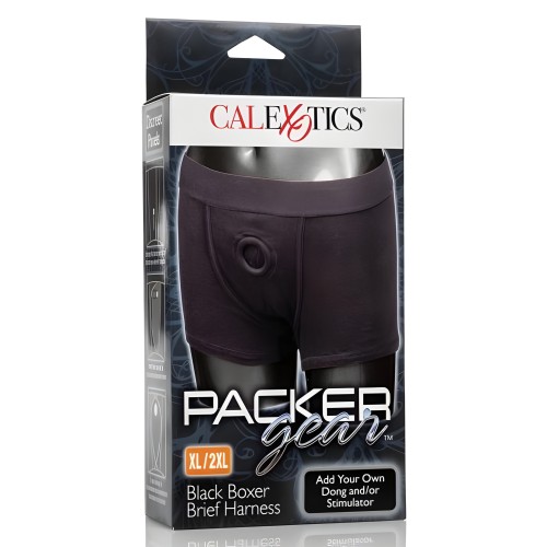 Packer Gear Black Boxer Brief Harness - Dual Penetration
