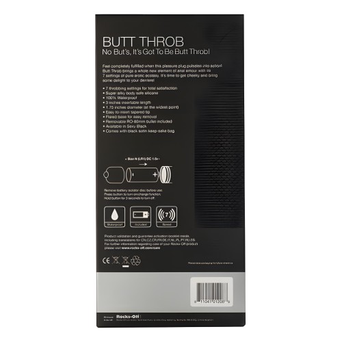 Plug Vibrador Butt Throb Negro - Estimulador Prostático