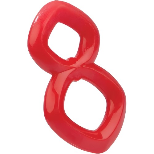 Crazy 8 Cock Ring Red - Maximize Pleasure