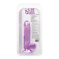 Size Queen 6in Realistic Dildo - Purple