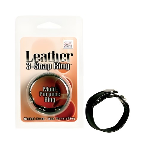 Black Leather Adjustable Cock Ring