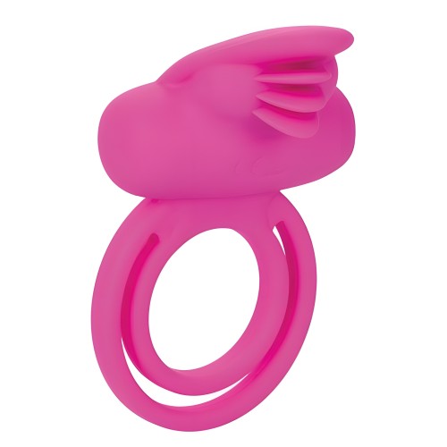 Dual Clit Flicker Enhancer Vibrating Cock Ring Pink