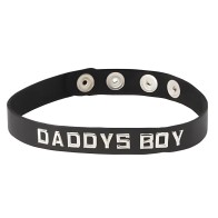 Daddy's Boy Wordband Collar - Black