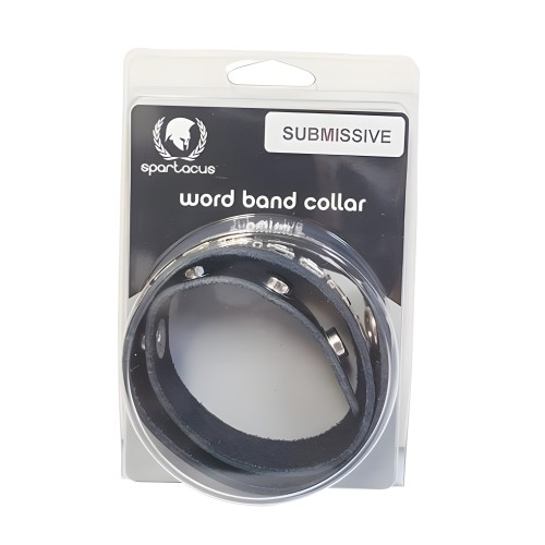 Wordband Leather Collar - Submissive