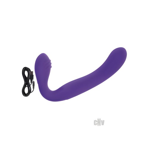 Rechargeable Silicone Love Rider Strapless Strap-on - Purple