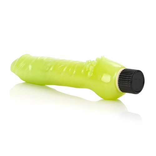 Dildo de Gel Vibrante que Brilla en la Oscuridad Verde