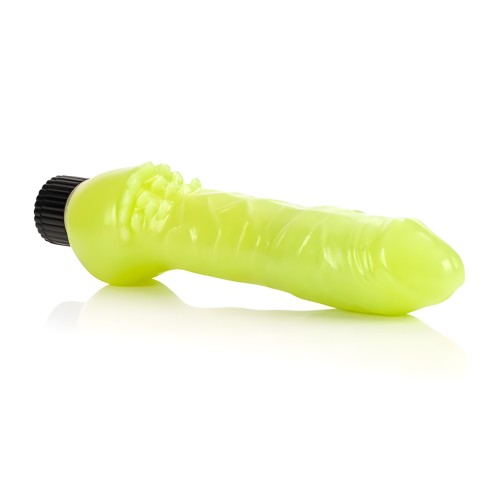 Dildo de Gel Vibrante que Brilla en la Oscuridad Verde