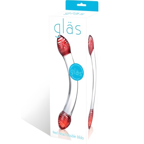 Red Head Glass Double Dildo