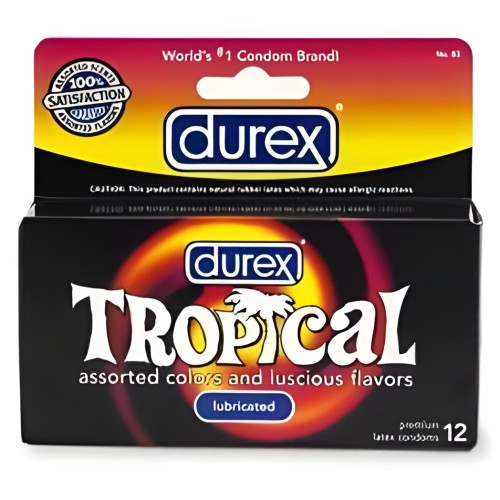 Condones Durex Tropical Color y Aromas - Caja de 12