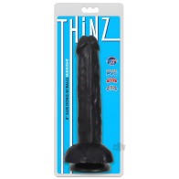 Thinz 8 Inch Slim Dildo With Balls - Black