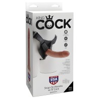 King Cock Strap On Harness with 8 Inch Cock - Tan