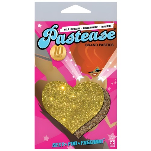 Pastease Gold Glitter Heart Pasties O/S