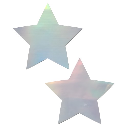 Pastease Holographic Star Silver Pasties
