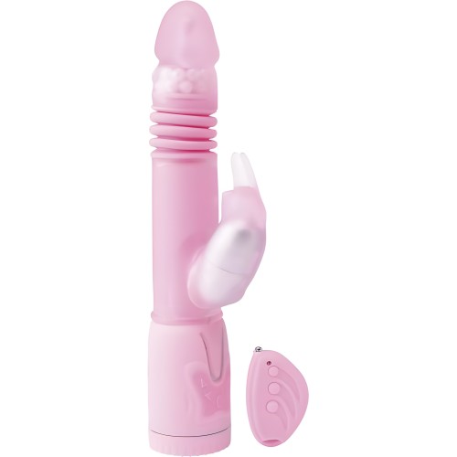 Remote Control Thrusting Rabbit Pearl Vibrator Pink