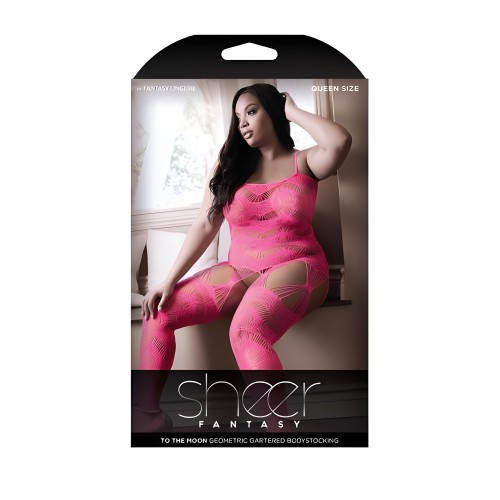 Body Transparente con Varios Suspensores - Reina Neon Rosa