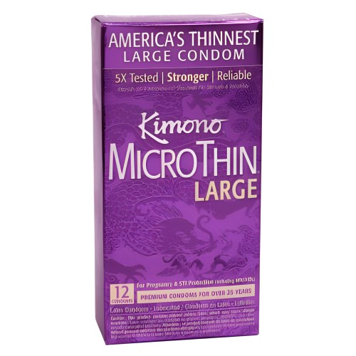 Condones Kimono Microthin Grandes 12 Pack