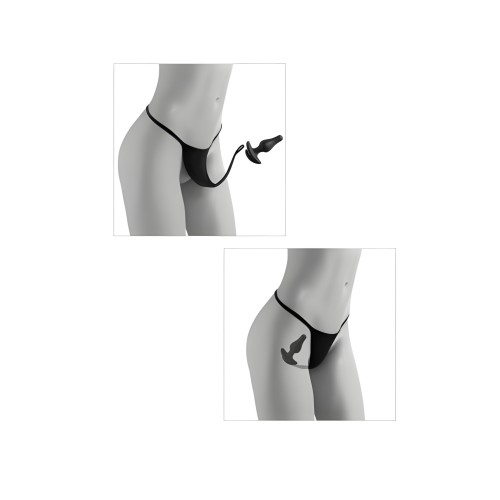 Women's Crotchless Pleasure Pearls - Black