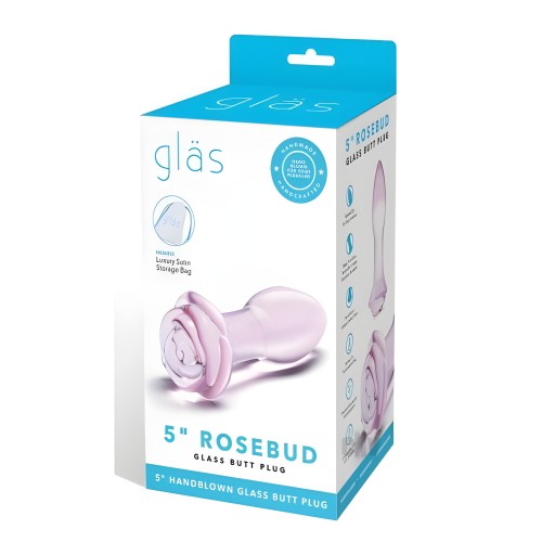 Plug Anal de Vidrio Glas 5" Rosebud - Juego Anal
