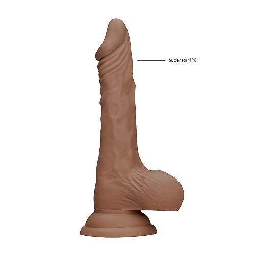 Real Rock Realistic Dildo With Balls - 7" - Mocha