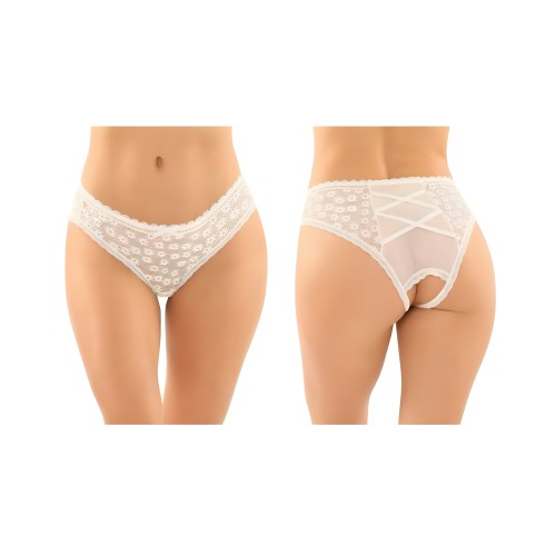 Daisy Crotchless Lace And Mesh Panty 6-pack