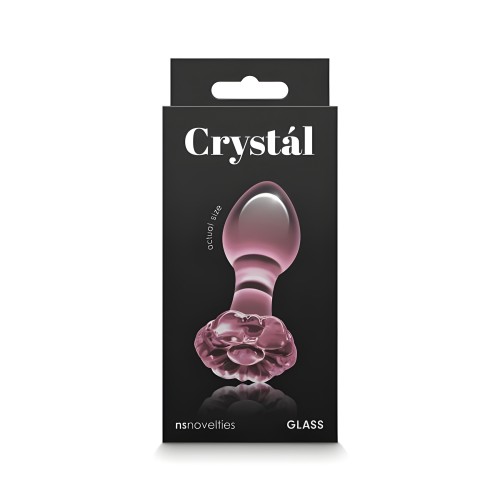 Crystal Flower Glass Anal Plug Pink