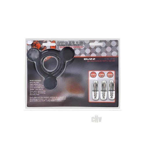Oxballs Buzz Squeeze Triple-Vibe Ballstretcher - Negro