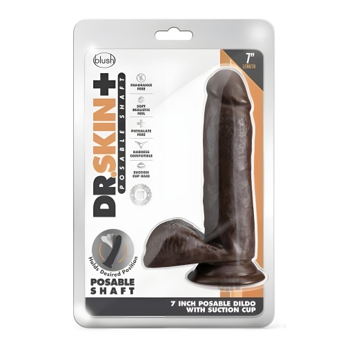 Dildo Posable Dr. Skin Plus 7 Pulgadas Chocolate