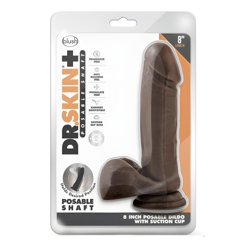 Dr. Skin Plus Posable Dildo | 8 In. Chocolate