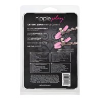 Nipple Play Crystal Chain Clamps - Pink