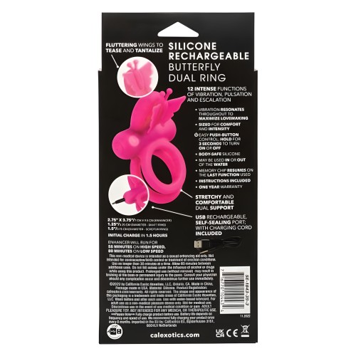Anillo Mariposa Doble de Silicona Recargable