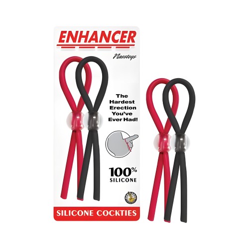 Enhancer Silicone Cockties Red/Black - Adjustable Pleasure