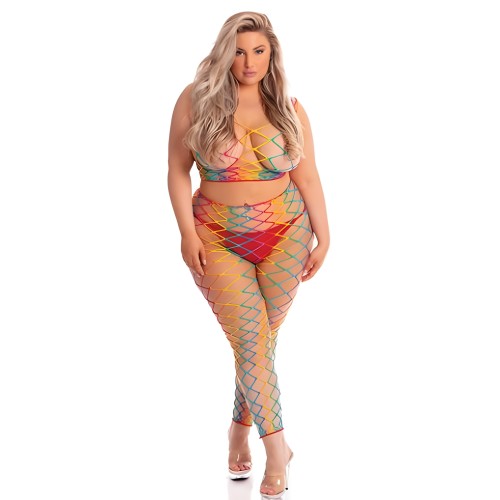 Pink Lipstick Bodystocking - Rainbow Allure