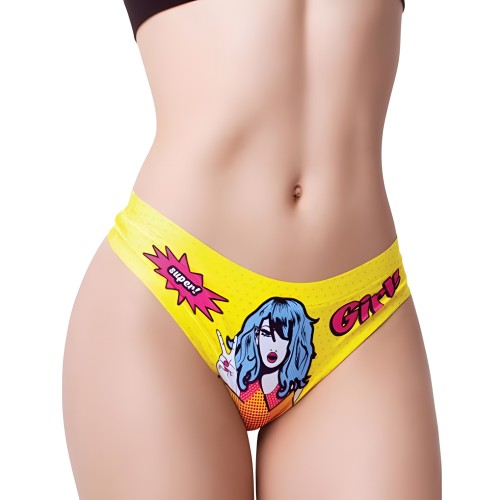 =mememe Comic Fans Printed Thong Lg
