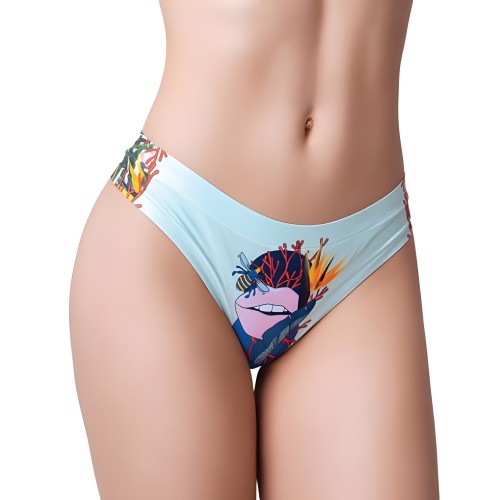 =mememe Botanic Panic Lips Printed Thong - Medium