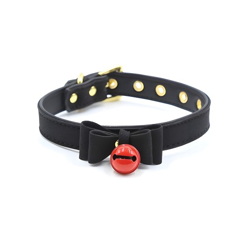 Collar de Gatito con Campana y Lazo - Negro