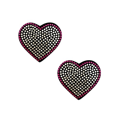Burlesque Heart N' Soul Crystal Heart Nipztix - Pink/Clear O/S
