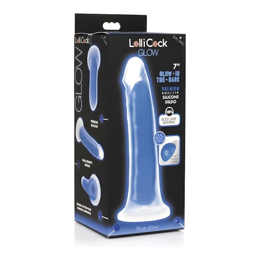 Dildo de Silicona Glow In The Dark Lollicock 7" de Curve Toys - Azul